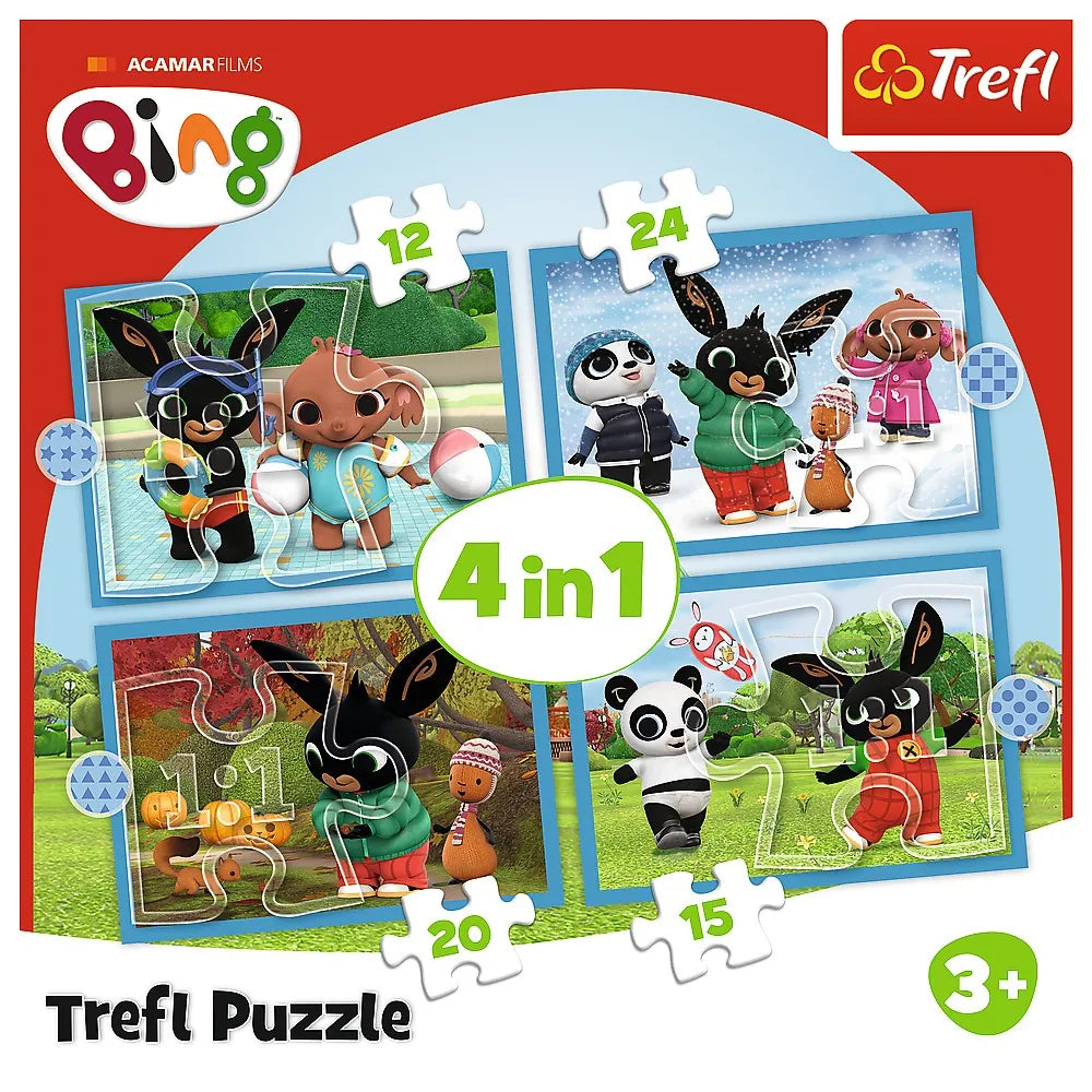 PUZZLE TREFL 4IN1 ACAMAR FILMS HAPPY BING, TREFL 4IN1