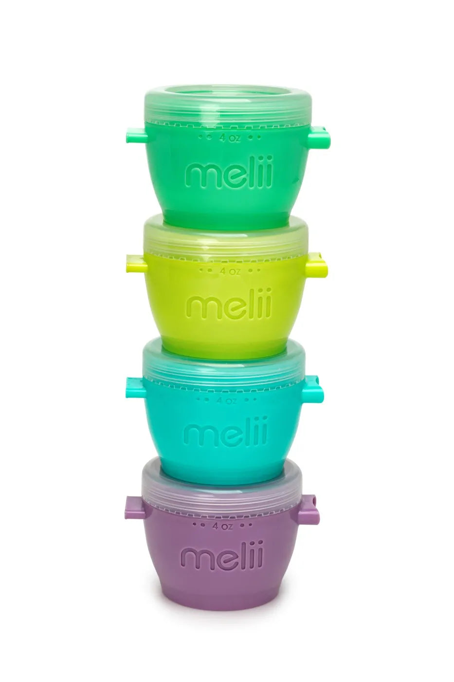 SET 4 RECIPIENTE PLASTIC SNAP&GO, MELII, 118 ML, MELII