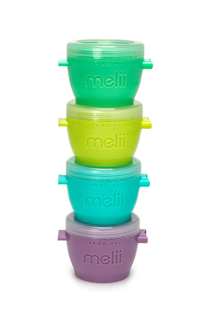 SET 4 RECIPIENTE PLASTIC SNAP&GO, MELII, 118 ML, MELII