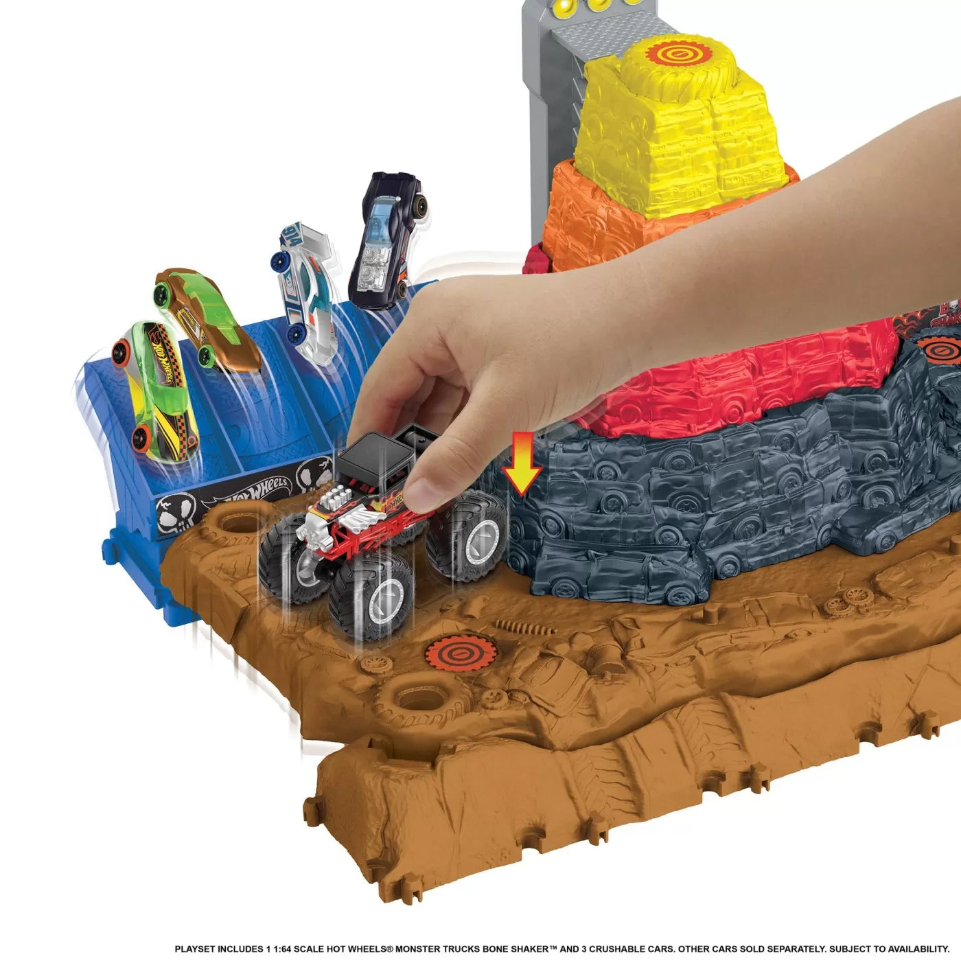 HOT WHEELS MONSTER TRUCKS ARENA SMASHERS BONE SHAKER ARENA ULTIMATE CRUSH, HOT WHEELS - MONSTER TRUCK