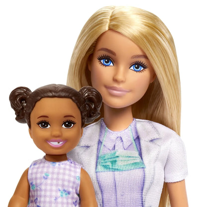 BARBIE SET DE JOACA PAPUSA BARBIE BLONDA FACE CARIERA STOMATOLOG, BARBIE - I CAN BE