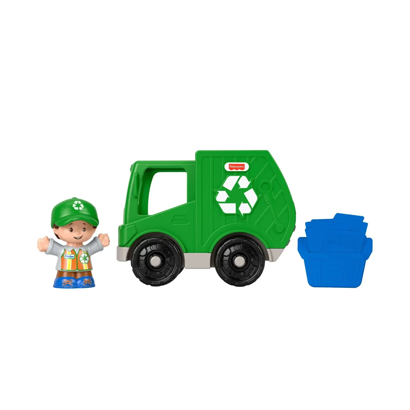 FISHER PRICE LITTLE PEOPLE VEHICUL CAMION RECICLARE 10CM, FISHER PRICE - LITTLE PEOPLE