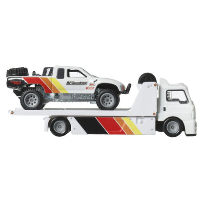 HOT WHEELS TRANSPORTATOR FLEET STREET CU MASINUTA TOYOTA OFF ROAD TRUCK SCARA 1:64, HOT WHEELS - VEHICULE