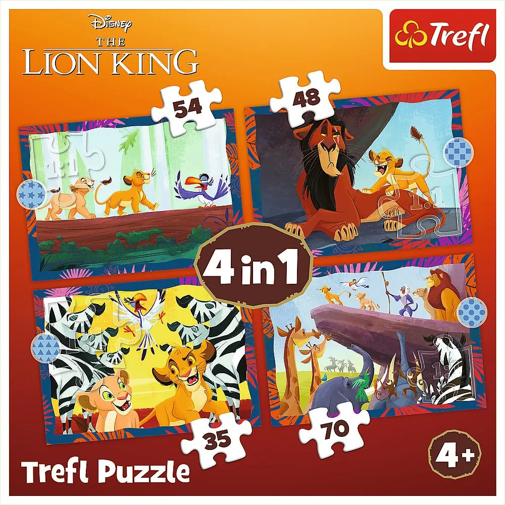 PUZZLE TREFL 4IN1 DISNEY REGELE LEU, TREFL 4IN1