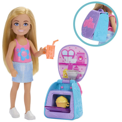 BARBIE PAPUSICA CHELSEA CU RUCSAC PENTRU COACEREA BRIOSELOR, BARBIE - FAMILY