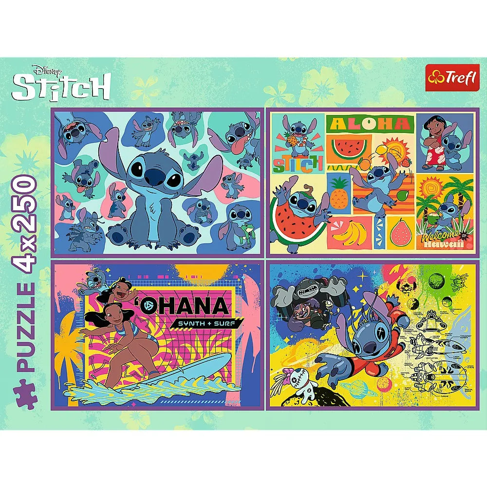 PUZZLE TREFL 4X250 DISNEY UIMITORUL STITCH, TREFL 4X250
