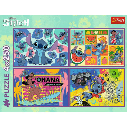 PUZZLE TREFL 4X250 DISNEY UIMITORUL STITCH, TREFL 4X250