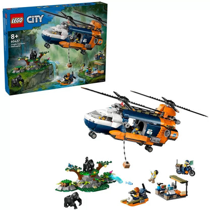 LEGO CITY ELICOPTERUL UNUI EXPLORATOR AL JUNGLEI LA TABARA DE BAZA 60437, LEGO CITY