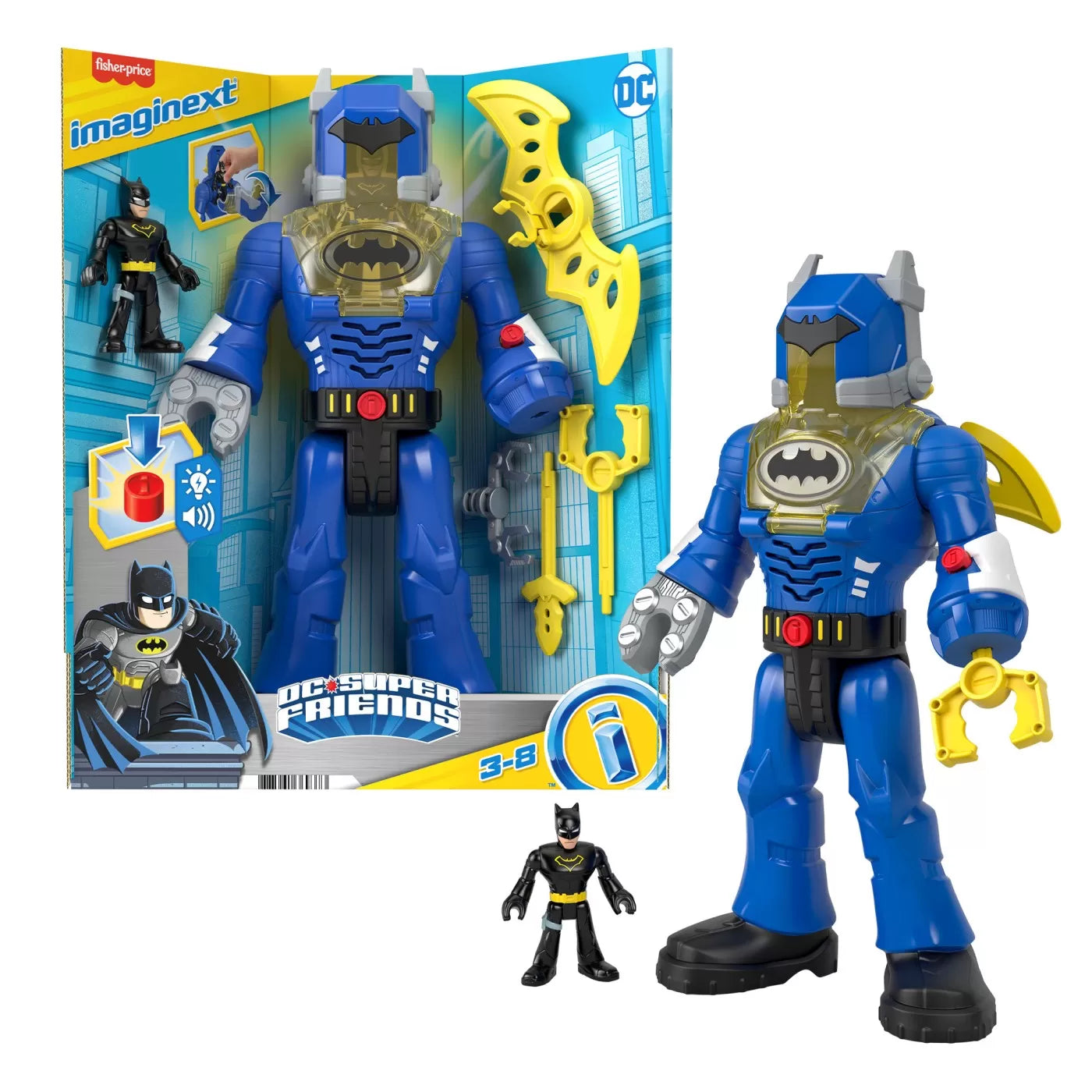 FISHER PRICE IMAGINEXT DC SUPER FRIENDS ROBOT BATMAN 30CM, FISHER PRICE - DC SUPER FRIENDS