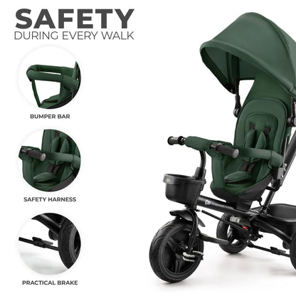 TRICICLETA COPII KINDERKRAFT AVEO, MYSTIC GREEN, KINDERKRAFT
