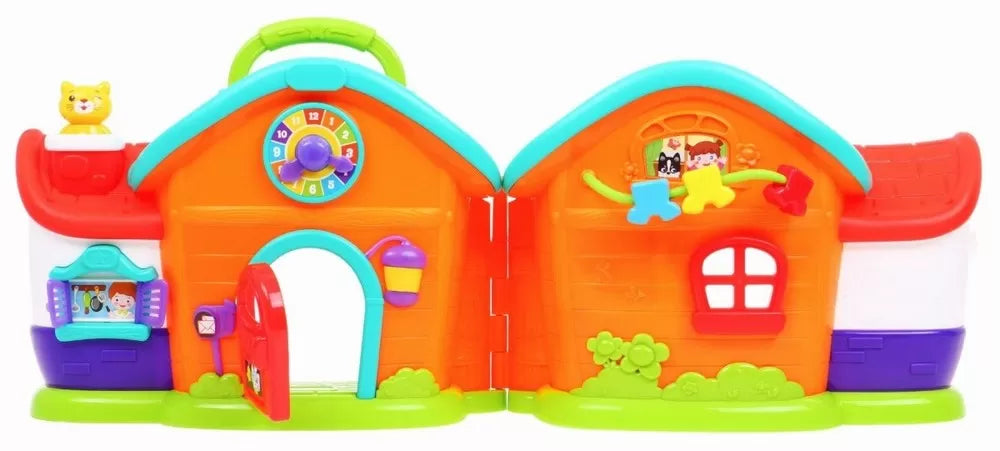 CASUTA CU PAPUSA SI ACCESORII CU LUMINI SI SUNETE, HOLA