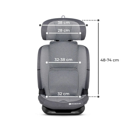SCAUN AUTO I-SIZE, 76-150 CM, KINDERKRAFT ONETO 3, ISOFIX, COOL GREY, KINDERKRAFT