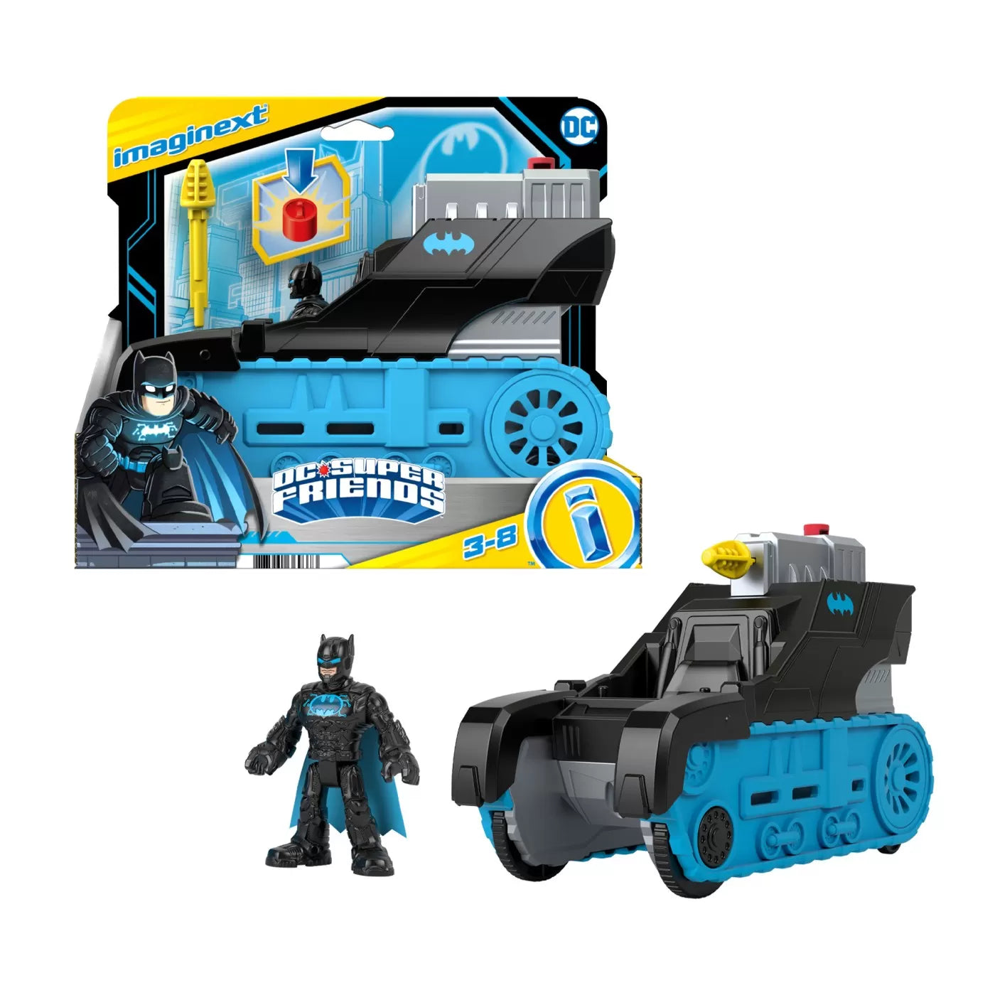 FISHER PRICE IMAGINEXT DC SUPER FRIENDS VEHICUL CU FIGURINA BAT-TECH, FISHER PRICE - DC SUPER FRIENDS