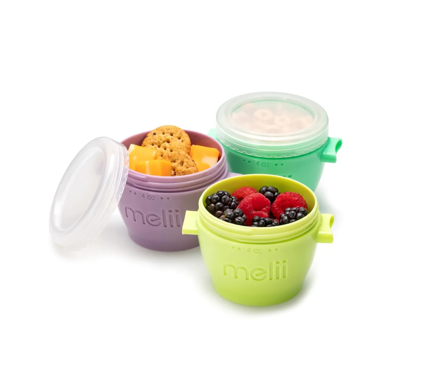 SET 4 RECIPIENTE PLASTIC SNAP&GO, MELII, 118 ML, MELII