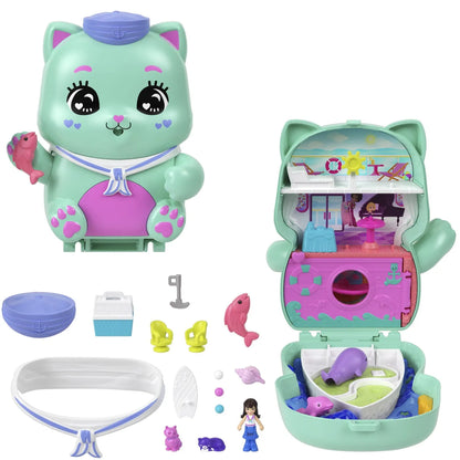 POLLY POCKET SET GENTUTA ANIMALUT PISICUTA MARINAR CU ACCESORII, POLLY POCKET