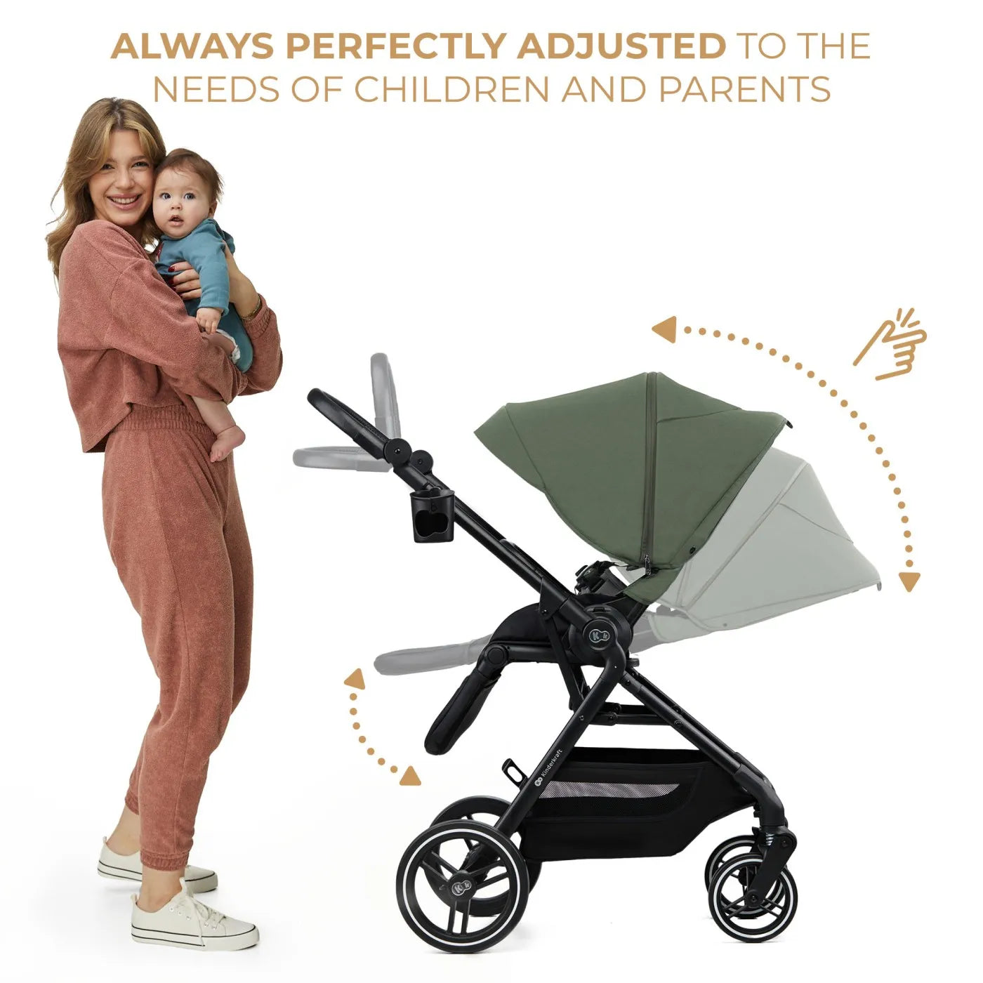 CARUCIOR KINDERKRAFT YOXI 3IN1 (MINK PRO) MISTIC GREEN, KINDERKRAFT