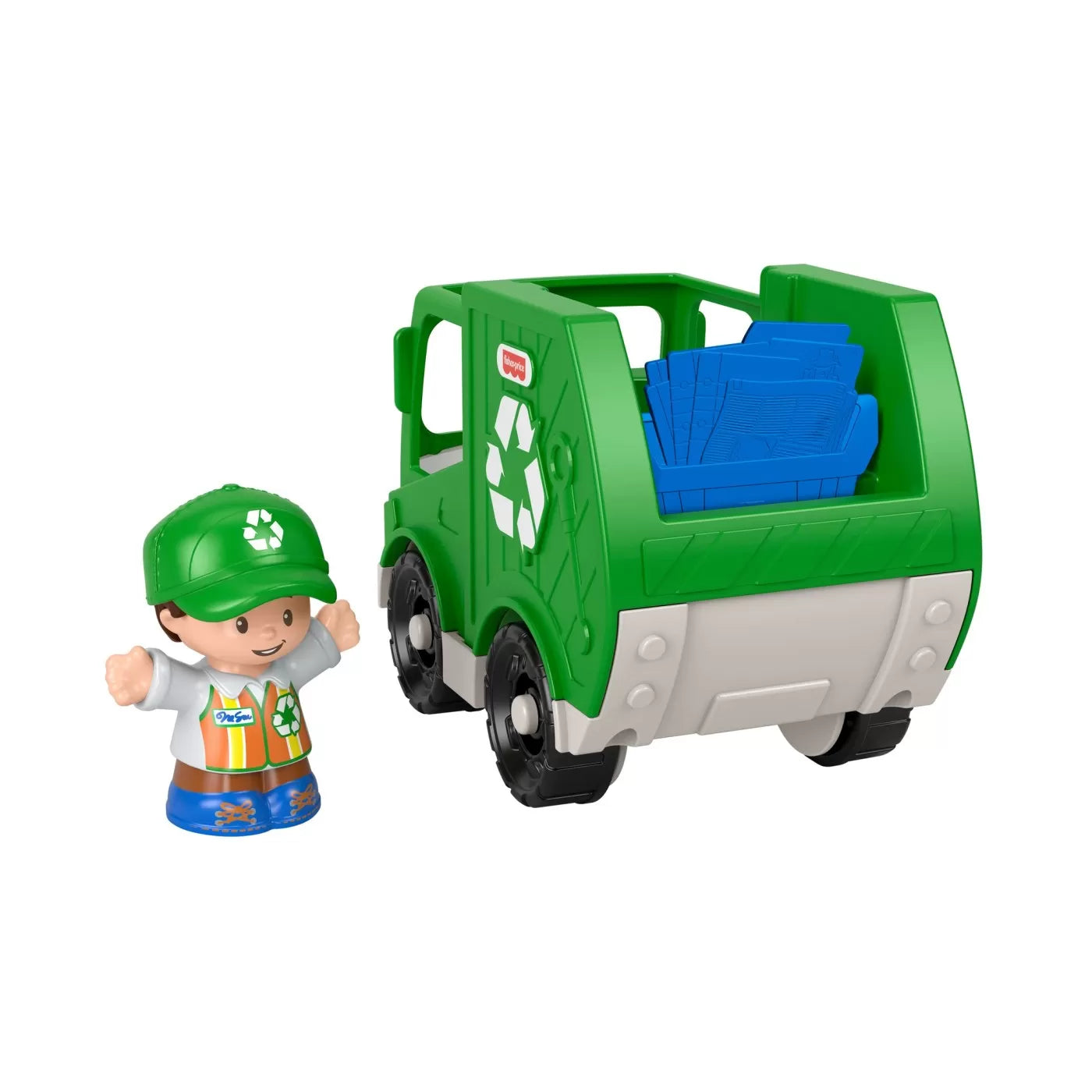 FISHER PRICE LITTLE PEOPLE VEHICUL CAMION RECICLARE 10CM, FISHER PRICE - LITTLE PEOPLE