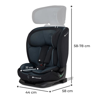 SCAUN AUTO I-SIZE, 76-150 CM, KINDERKRAFT ONETO 3, ISOFIX, GRAPHITE BLACK, KINDERKRAFT