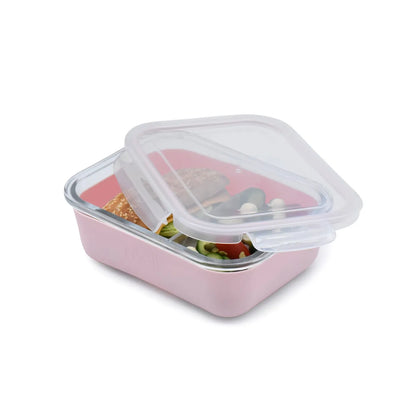 RECIPIENT STICLA 740ML CU HUSA ANTIDERAPANTA SILICON MELII ROZ, MELII
