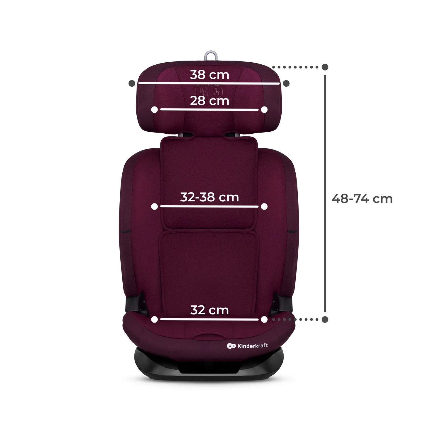 SCAUN AUTO I-SIZE, 76-150 CM, KINDERKRAFT ONETO 3, ISOFIX, CHERRY PEARL, KINDERKRAFT
