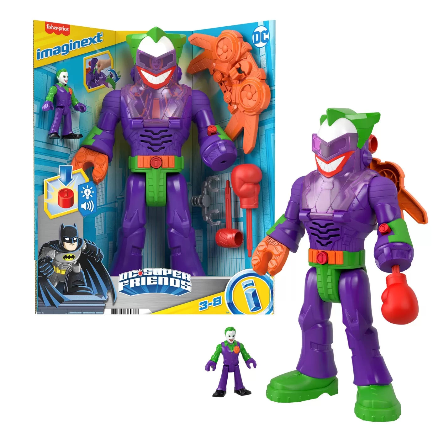 FISHER PRICE IMAGINEXT DC SUPER FRIENDS ROBOT JOKER 30CM, FISHER PRICE - DC SUPER FRIENDS