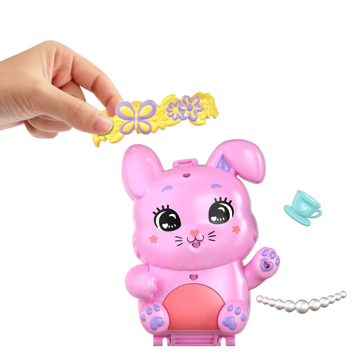 POLLY POCKET SET GENTUTA ANIMALUT IEPURAS LA PETRCERE CU ACCESORII, POLLY POCKET