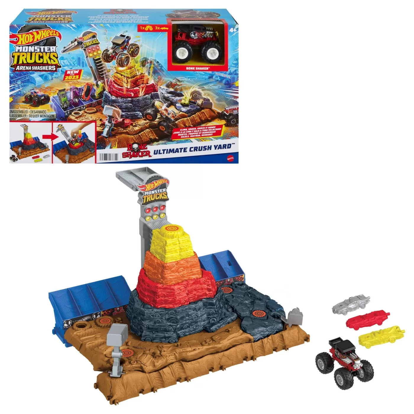 HOT WHEELS MONSTER TRUCKS ARENA SMASHERS BONE SHAKER ARENA ULTIMATE CRUSH, HOT WHEELS - MONSTER TRUCK