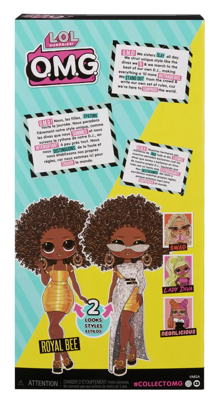 L.O.L. SURPRISE! OMG ROYAL BEE PAPUSA FASHIONISTA CU ACCESORII, LOL SURPRISE