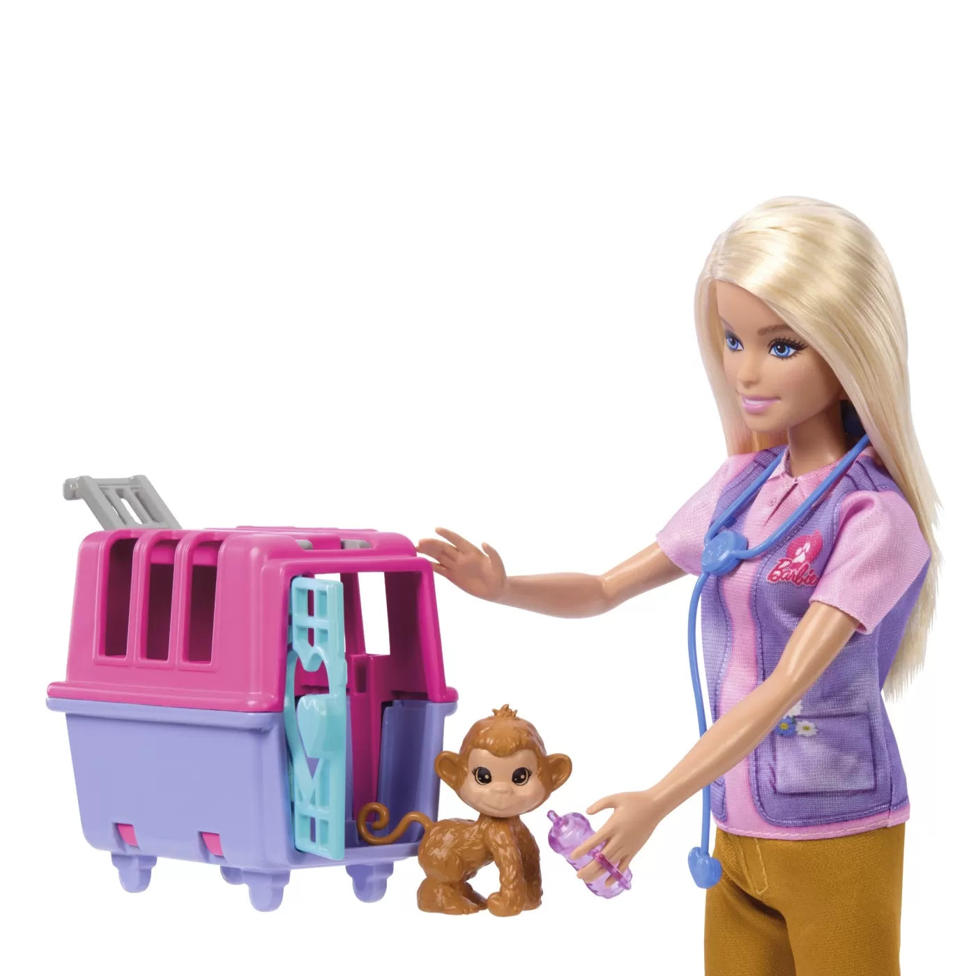 BARBIE YOU CAN BE SET PAPUSA CU DOUA ANIMALUTE DIN JUNGLA, BARBIE - I CAN BE