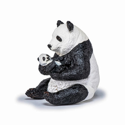 PAPO FIGURINA URS PANDA SEZAND CU PUI IN BRATE, ANIMALE SALBATICE