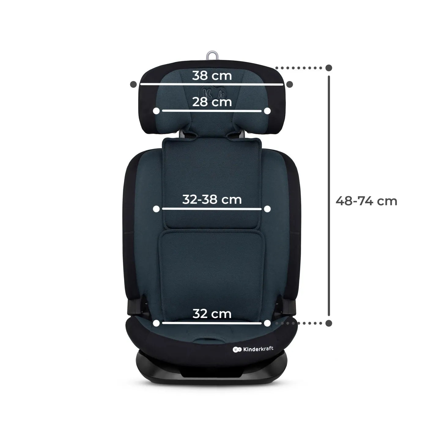 SCAUN AUTO I-SIZE, 76-150 CM, KINDERKRAFT ONETO 3, ISOFIX, GRAPHITE BLACK, KINDERKRAFT