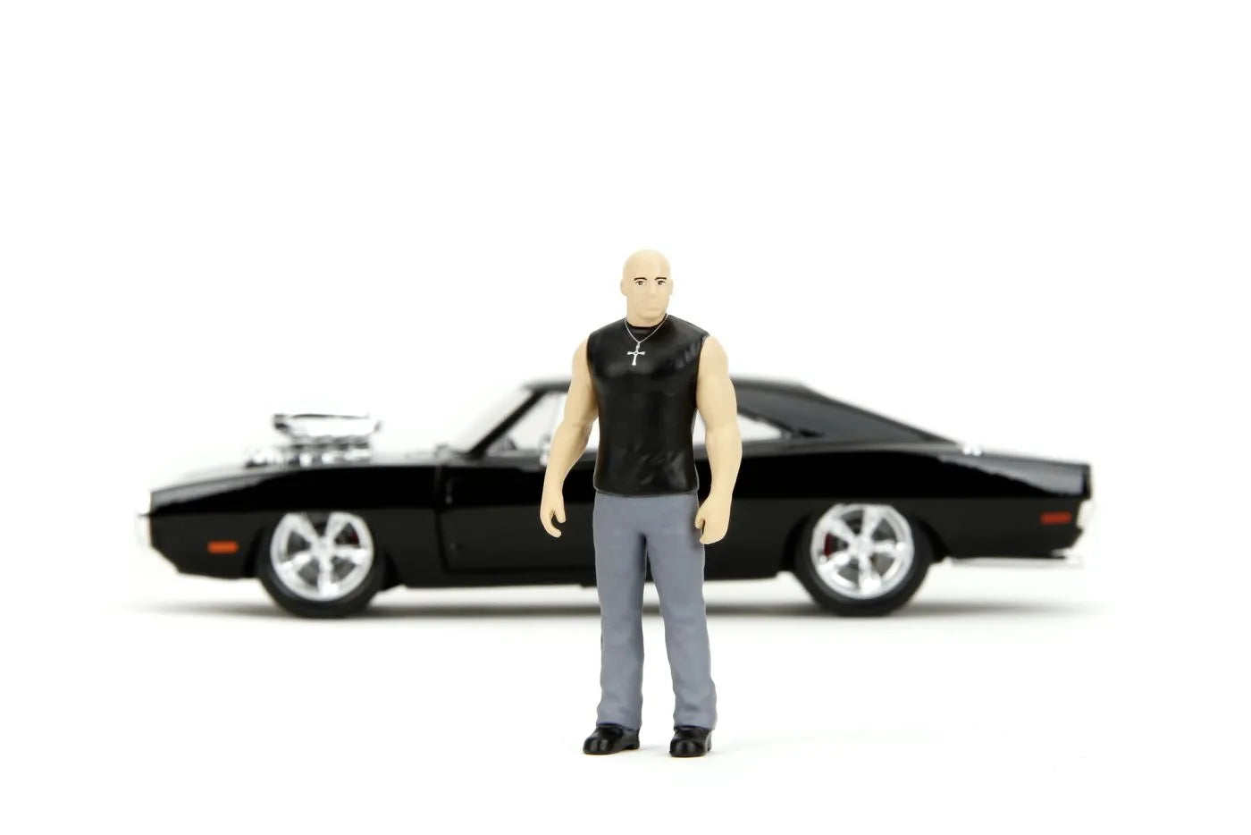 JADA FAST AND FURIOUS SET FIGURINA DOM SI MASINUTA METALICA DODGE CHARGER 1970 SCARA 1 LA 24, JADATOYS - FAST AND FURIOUS