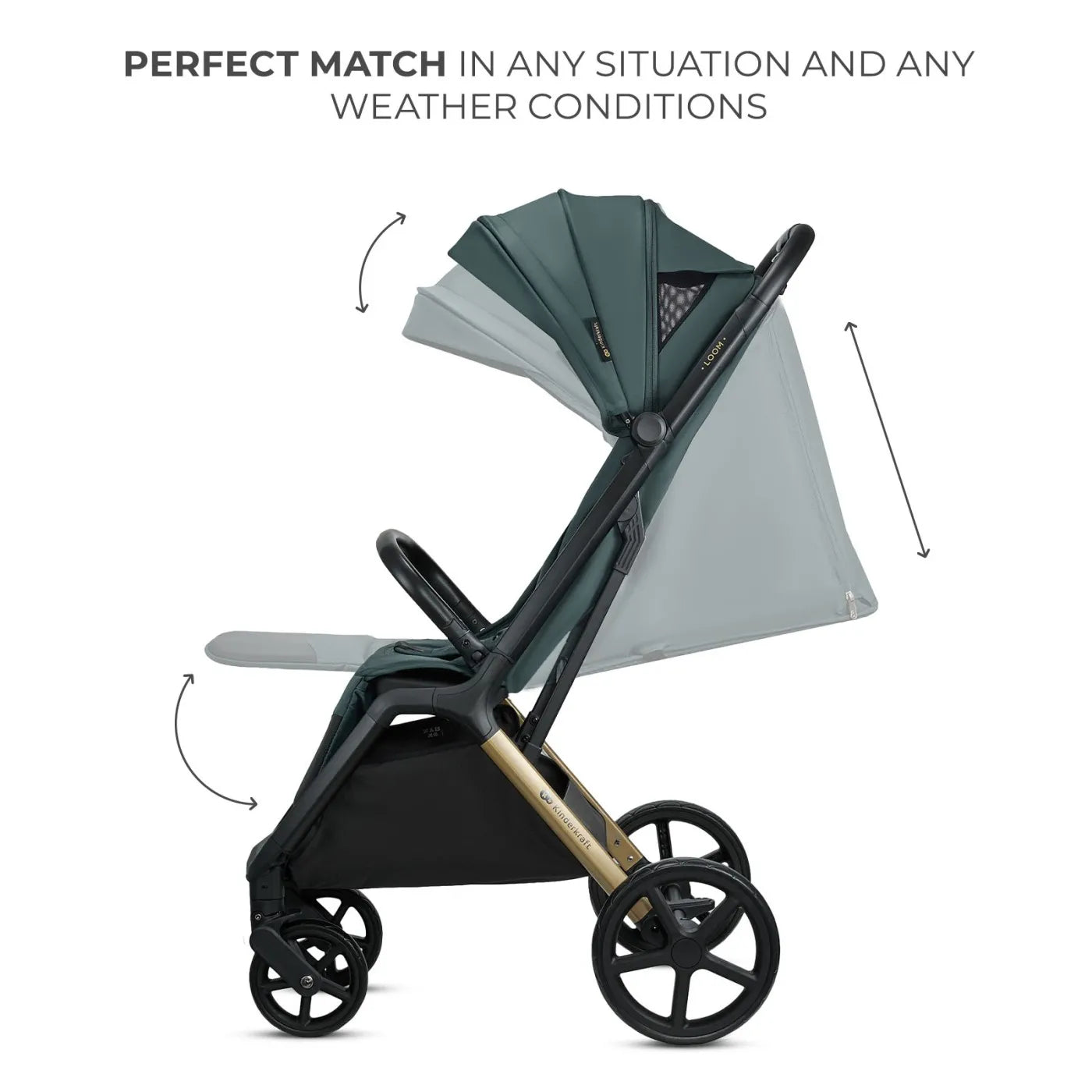 CARUCIOR SPORT KINDERKRAFT LOOM, 0-22 KG, JADE GREEN, KINDERKRAFT