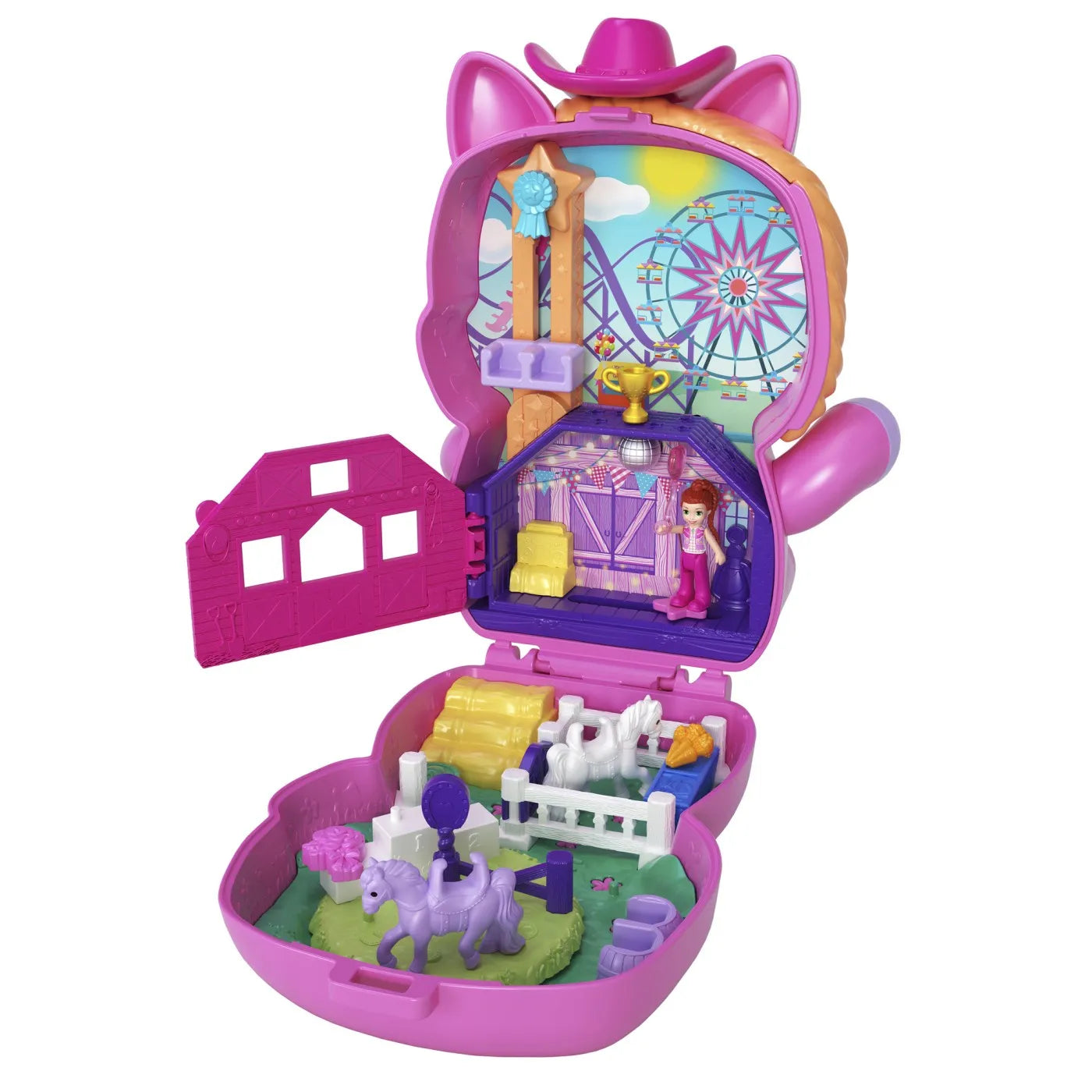 POLLY POCKET SET GENTUTA ANIMALUT PONEI LA RODEO CU ACCESORII, POLLY POCKET