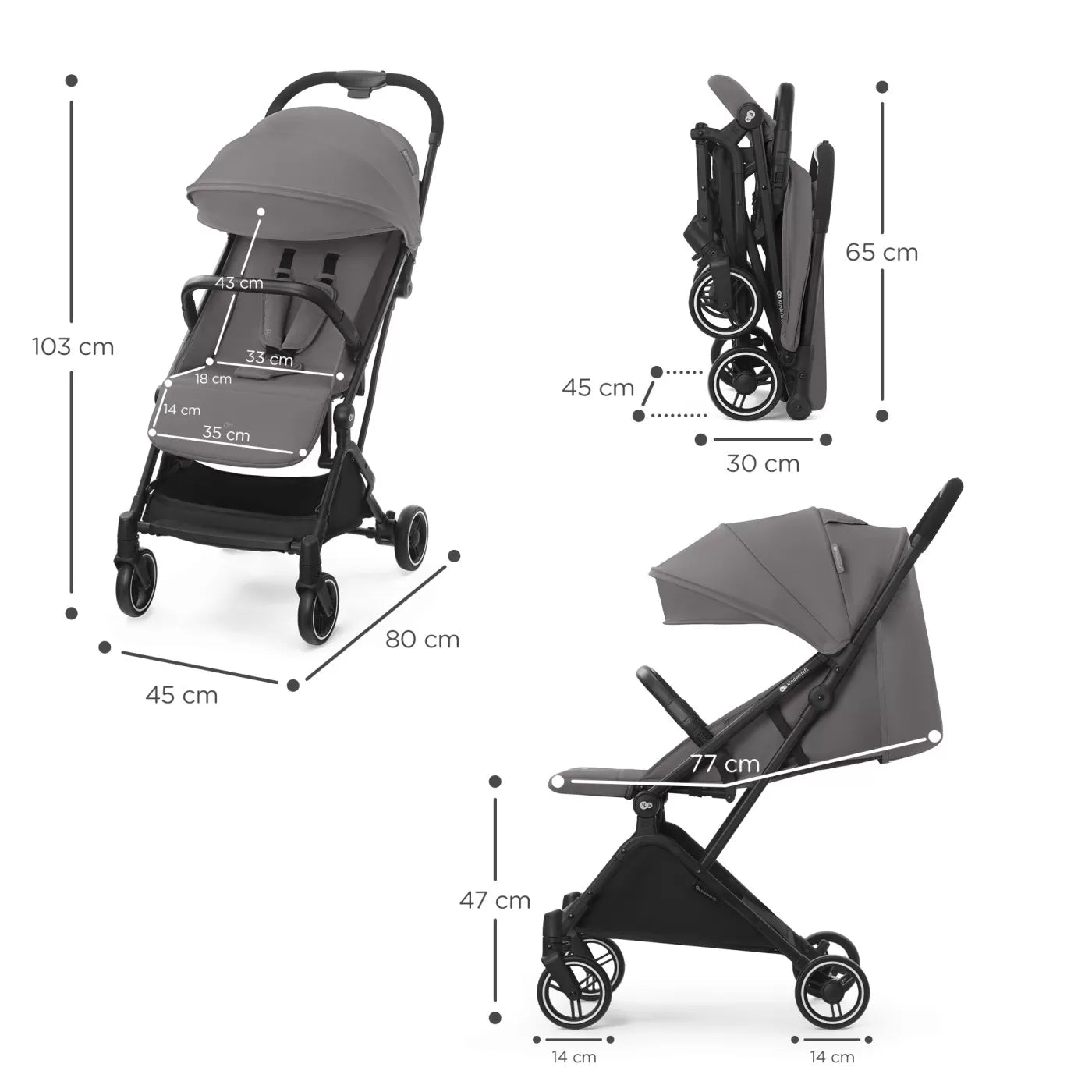 CARUCIOR SPORT KINDERKRAF INDY2, COZY GREY, KINDERKRAFT