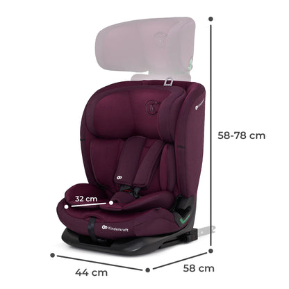 SCAUN AUTO I-SIZE, 76-150 CM, KINDERKRAFT ONETO 3, ISOFIX, CHERRY PEARL, KINDERKRAFT