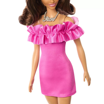 PAPUSA BARBIE FASHIONISTA SATENA CU ROCHIE ROZ, BARBIE - FASHIONISTAS