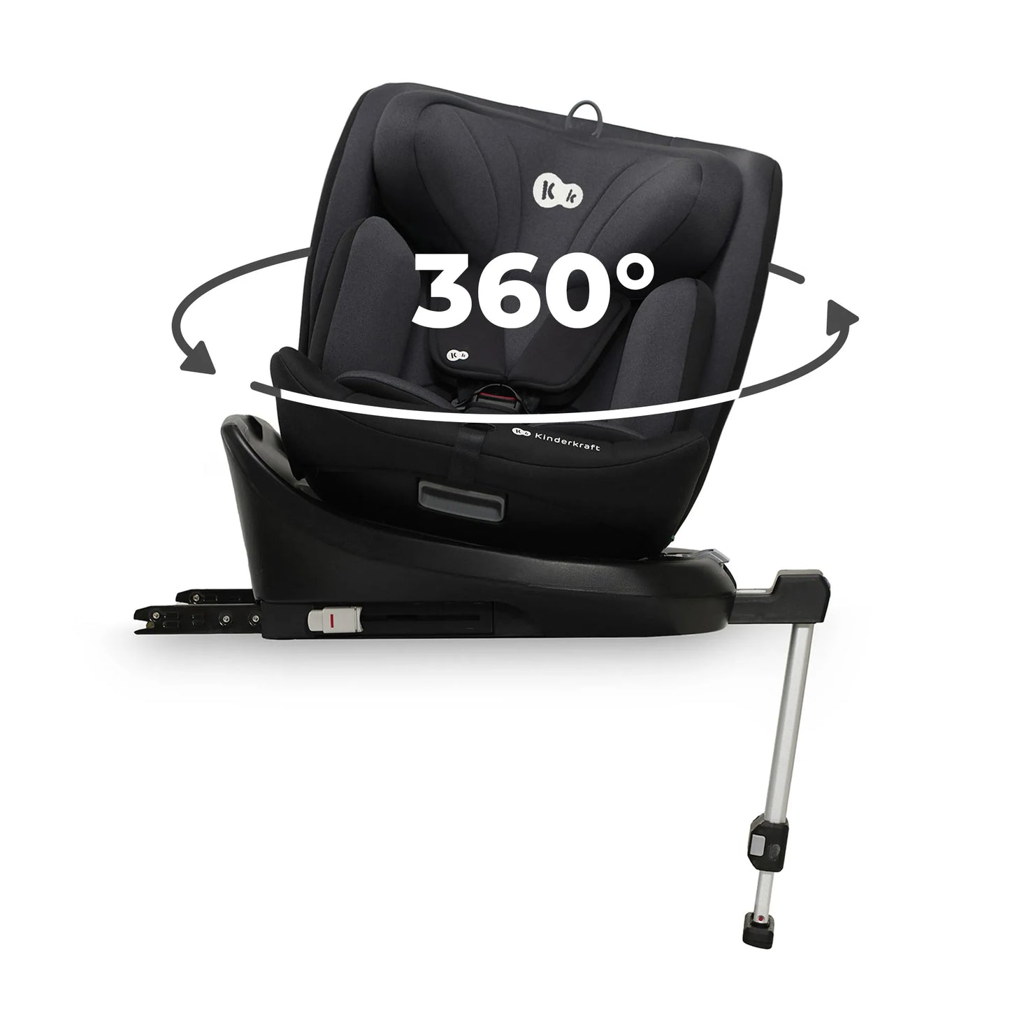 SCAUN AUTO I-SIZE, 40-150 CM, KINDERKRAFT I-360, BLACK, KINDERKRAFT