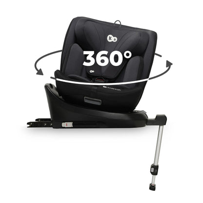 SCAUN AUTO I-SIZE, 40-150 CM, KINDERKRAFT I-360, BLACK, KINDERKRAFT