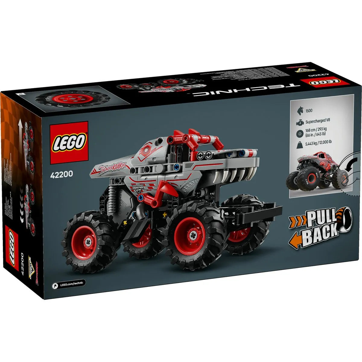 LEGO TECHNIC MONSTER JAM THUNDERROARUS PULL-BACK 42200, LEGO TECHNIC
