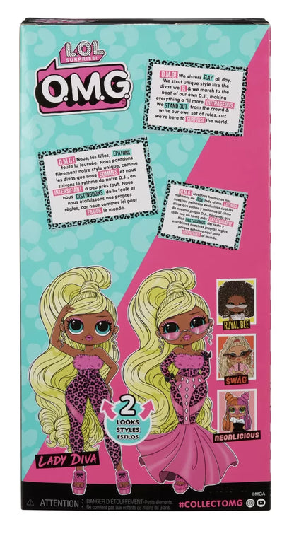L.O.L. SURPRISE! OMG LADY DIVA PAPUSA FASHIONISTA CU ACCESORII, LOL SURPRISE