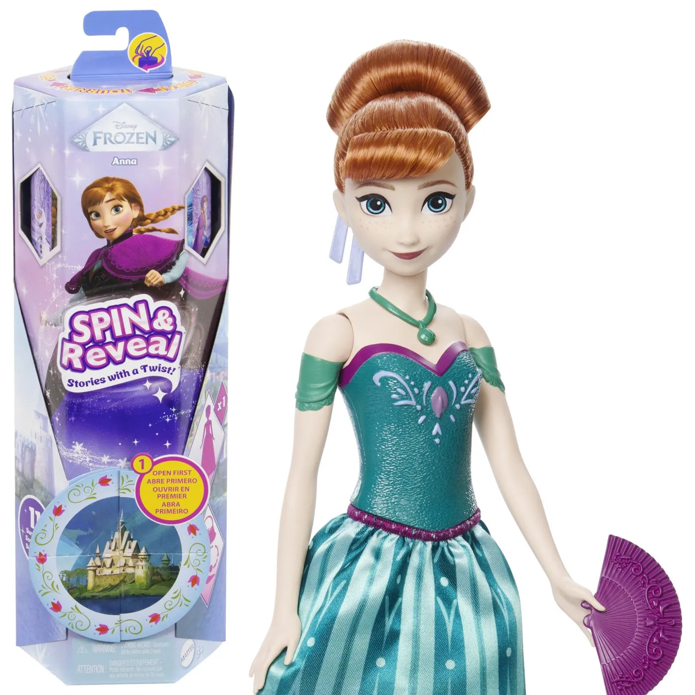 DISNEY FROZEN SPIN AND REVEAL PAPUSA ANNA CU EVANTAI, DISNEY FROZEN