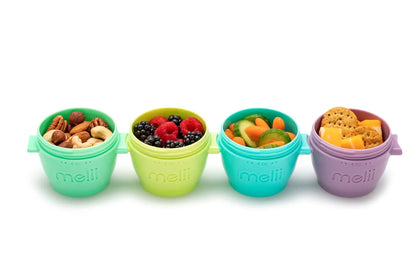 SET 4 RECIPIENTE PLASTIC SNAP&GO, MELII, 118 ML, MELII