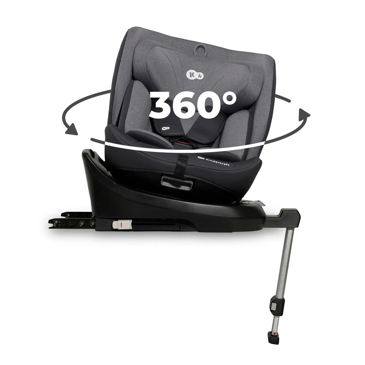 SCAUN AUTO I-SIZE, 40-150 CM, KINDERKRAFT I-360, GREY, KINDERKRAFT