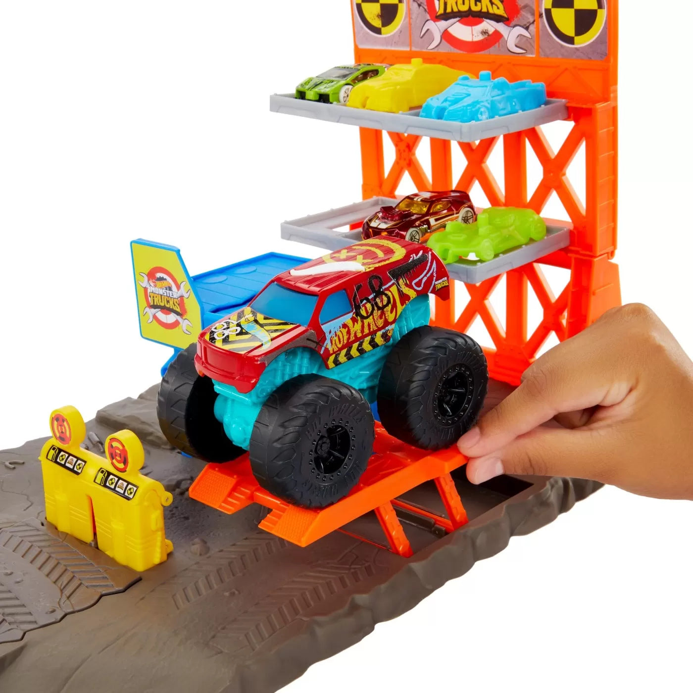 HOT WHEELS MONSTER TRUCKS SET BLAST STATION , HOT WHEELS - MONSTER TRUCK