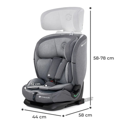 SCAUN AUTO I-SIZE, 76-150 CM, KINDERKRAFT ONETO 3, ISOFIX, COOL GREY, KINDERKRAFT