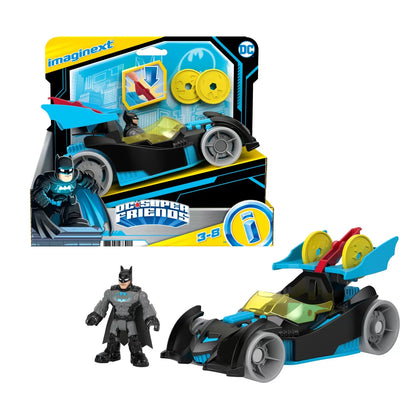 FISHER PRICE IMAGINEXT DC SUPER FRIENDS VEHICUL CU FIGURINA BATMAN CU COSTUM GRI, FISHER PRICE - DC SUPER FRIENDS