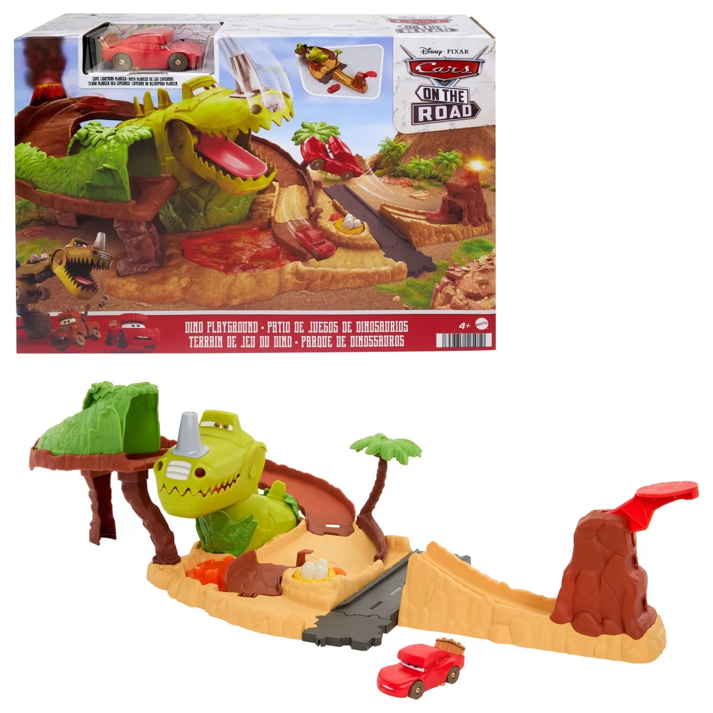 CARS SET DE JOACA DINO SI MASINUTA CAVE FULGER MCQUEEN, CARS - SET