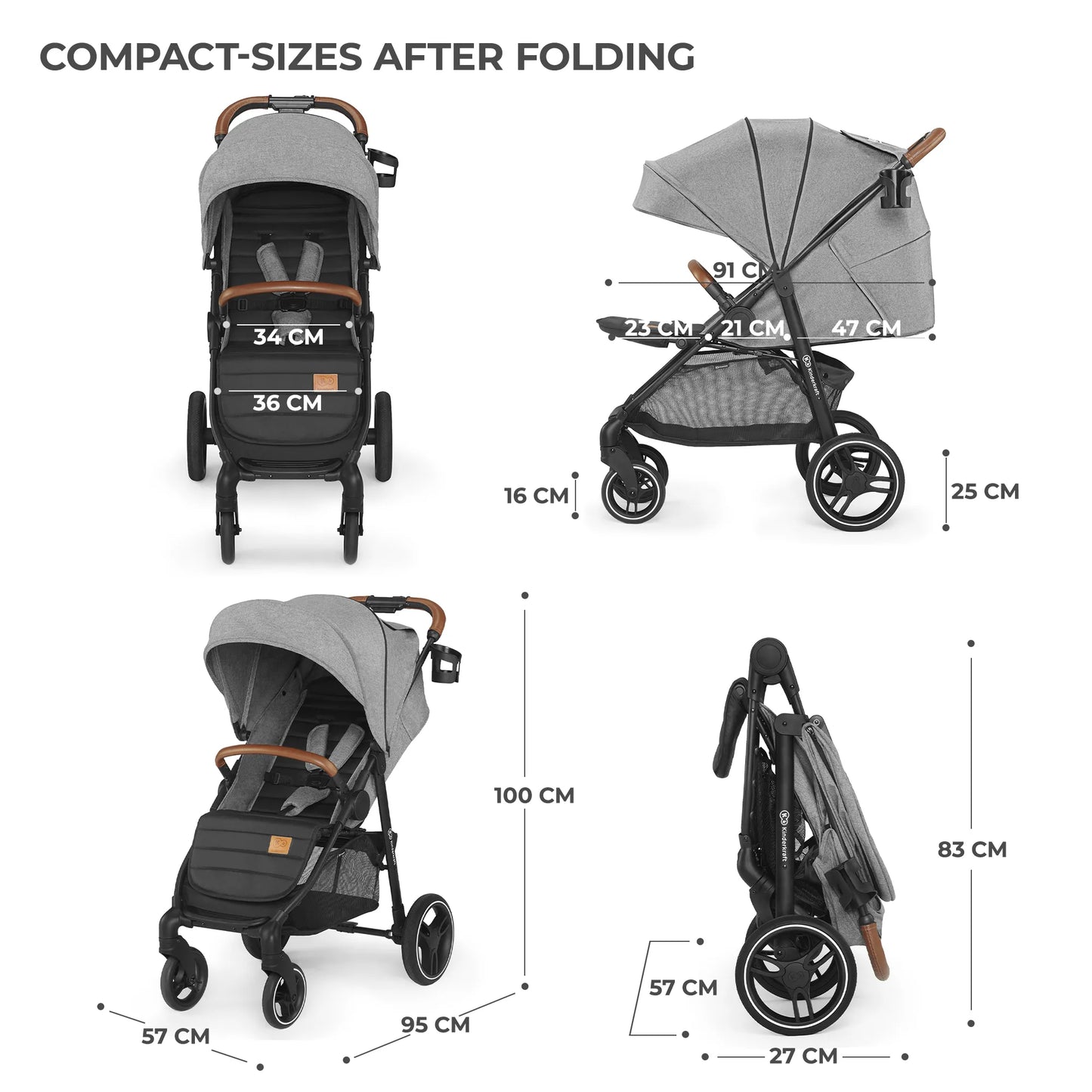 CARUCIOR SPORT KINDERKRAFT GRANDE PLUS, GREY, KINDERKRAFT