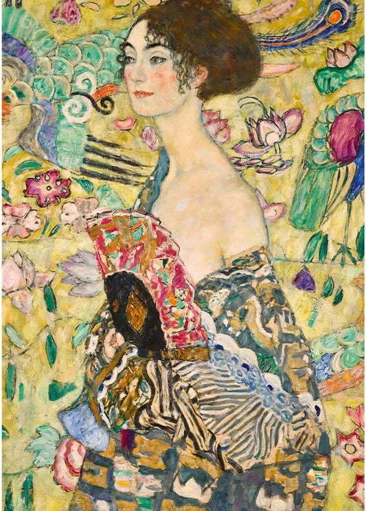 PUZZLE TREFL 1000 ART COLLECTION GUSTAV KLIMT DOAMNA CU EVANTAIUL, TREFL 1000P
